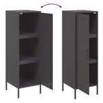 vidaXL Buffet haut noir 36x39x113 cm acier