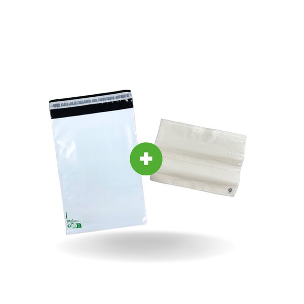Kit colis Vinted - 10 enveloppes plastique N°2 (230x330 mm) + 10 pochettes porte-documents