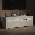 vidaXL Meuble TV avec lumières LED blanc 120x35x40 cm