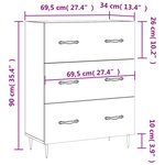 vidaXL Buffet blanc 69 5x34x90 cm bois d'ingénierie