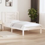 vidaXL Cadre de lit Blanc Bois de pin massif 90x190 cm Simple