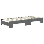 vidaXL Lit de jour avec gigogne et tiroirs gris foncé 80x200 cm tissu