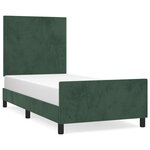 vidaXL Cadre de lit avec tête de lit Vert foncé 90x200 cm Velours