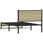 vidaXL Cadre de lit en métal sans matelas chêne sonoma 100x200 cm