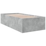 vidaXL Cadre de lit gris béton 75x190 cm bois d'ingénierie
