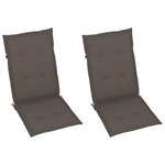 vidaXL Chaises inclinables de jardin 2 Pièces avec coussins Bois d'acacia