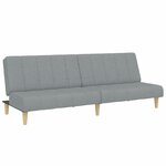 vidaXL Canapé-lit à 2 places avec repose-pied gris clair tissu