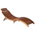 vidaXL Chaise longue avec table Bois d'acacia massif Marron