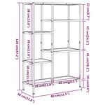 vidaXL Étagère à livres 80x30x120 cm Acier et bois d'ingénierie