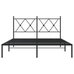 vidaXL Cadre de lit métal avec tête de lit noir 135x190 cm