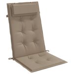 vidaXL Coussins de chaise à dossier haut lot de 4 taupe tissu oxford