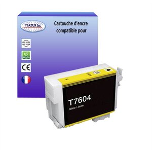 Cartouche Compatible pour Epson T7604 (C13T76044010) Jaune - T3AZUR