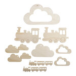 Pend.bois p.mobile Petit train FSCMixCre  nature  10 pces 6 - 14cm  1 Set