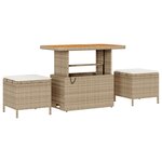 Ensemble de 13 pièces de canapés de jardin vidaXL avec coussins beige en rattan poly