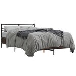 vidaXL Cadre de lit chêne marron 140x190 cm bois d'ingénierie et métal