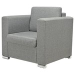 vidaXL Ensemble de canapés trois pièces Tissu Gris clair