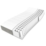 vidaXL Sommier à lattes de lit et matelas Gris clair 100x200cm Velours