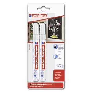 Marqueur craie liquide 4095 blister de 2 blanc 2-3 mm EDDING
