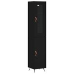 vidaXL Buffet haut Noir 34 5x34x180 cm Bois d'ingénierie