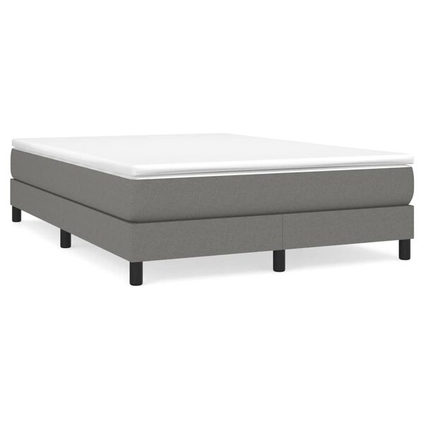 vidaXL Cadre de lit Gris foncé 140x190 cm Tissu