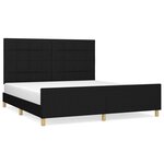vidaXL Cadre de lit avec tête de lit Noir 180 x 200 cm Tissu