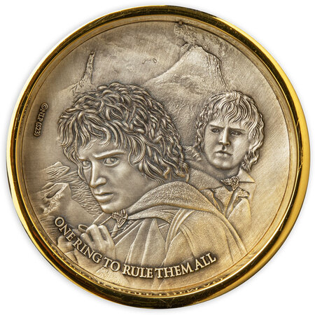 Pièce de monnaie en Argent 5 Dollars g 93.3 (3 oz) Millésime 2023 Lord of the Rings ONE RING