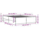vidaXL Cadre de lit chêne sonoma 150x200 cm bois d'ingénierie et métal