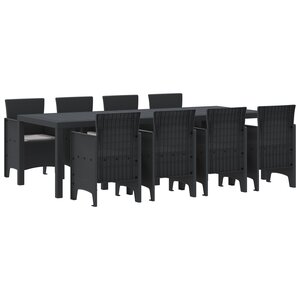 vidaXL Ensemble de Salle à Manger de 9 Pièces avec Coussins Anthracite