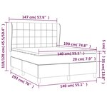 vidaXL Sommier à lattes de lit avec matelas Gris clair 140x190cm Tissu