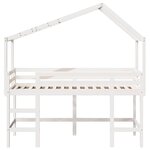 vidaXL Lit superposé et échelle et toit blanc 80x200cm bois pin massif