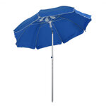 Parasol inclinable octogonal Ø 190 cm tissu polyester haute densité anti-UV hauteur réglable mât alu sac de transport inclus bleu