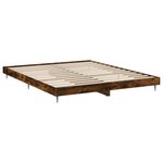 vidaXL Cadre de lit sans matelas chêne fumé 200x200 cm bois ingénierie