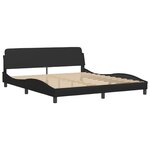 vidaXL Lit avec matelas noir 180x200 cm similicuir