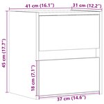 vidaXL Tables de chevet murales avec lumières LED 2 Pièces sonoma gris