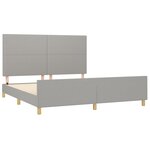 vidaXL Cadre de lit avec tête de lit Gris clair 180x200 cm