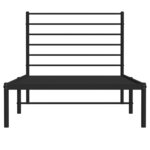 vidaXL Cadre de lit métal avec tête de lit noir 75x190 cm