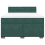 vidaXL Sommier à lattes de lit et matelas Vert foncé 140x190cm Velours