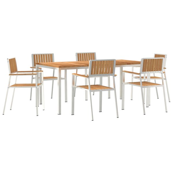 Ensemble de salle à manger de jardin 7 pièces en bois massif de teck vidaXL