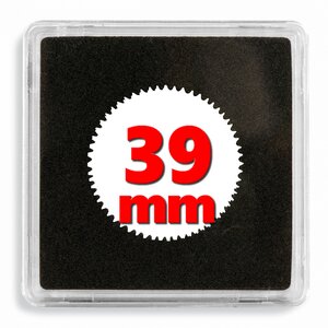 Capsules numismatiques carrées Quadrum 39mm. Paquet - 10 capsules