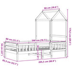 vidaXL Cadre de lit avec toit 80x200 cm bois de pin massif