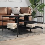 vidaXL Table basse noir 100x100x48 5 cm bois d'ingénierie