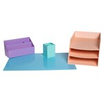 Corbeille À Courrier Combo 3 Niveaux Carton Aquarel - Vert Pastel - X 4 - Exacompta