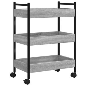 vidaXL Chariot de cuisine sonoma gris 50x30x70 cm bois d'ingénierie