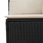 vidaXL Canapé de jardin sans accoudoirs coussins noir résine tressée