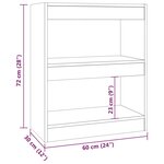 vidaXL Bibliothèque/Séparateur de pièce Sonoma gris 60x30x72 cm