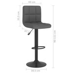 vidaXL Tabouret de bar Gris foncé Tissu