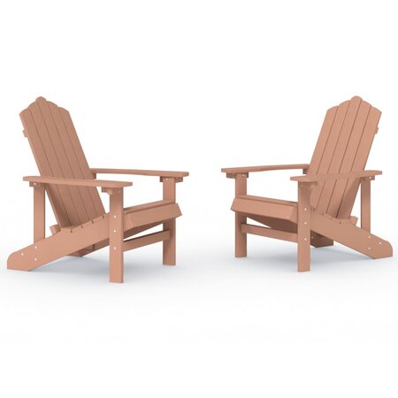 vidaXL Chaises de jardin Adirondack lot de 2 PEHD Marron