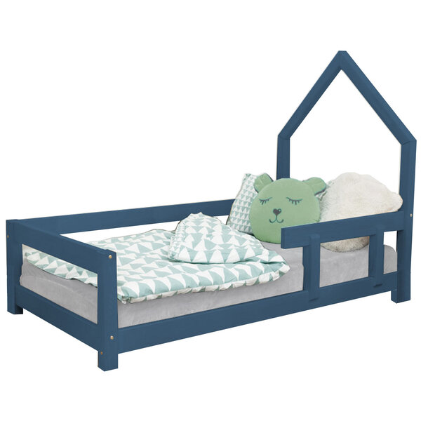 Lit cabane enfant POPPI 120 x 200 bleu marine 1