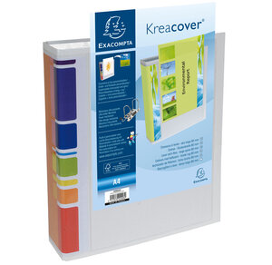 Classeur à levier Prem'Touch personnalisable PVC A4 Dos 80 mm Blanc EXACOMPTA