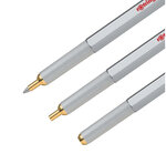 rOtring 800 Stylo bille  Argent chromé  recharge noire pointe moyenne